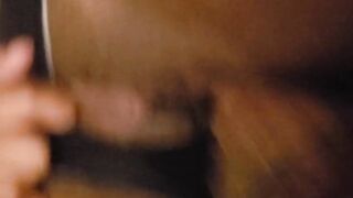 Black Lesbian gets pussy played with and fucked hard on couch until she cums hard