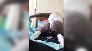 Yoghurt ass babe getting naughty