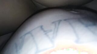 Black GF Deepthroats White Cock Then Gets Her Black Pussy Creampied