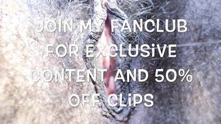 Hairy Pussy cum and close up Pink Vibrator Promo