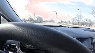 Lady driving in high heels & nylon stockings